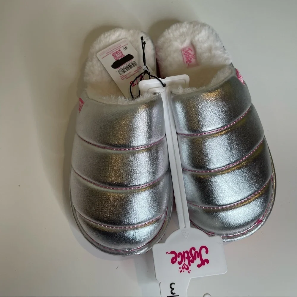 Justice Girls Slippers silver